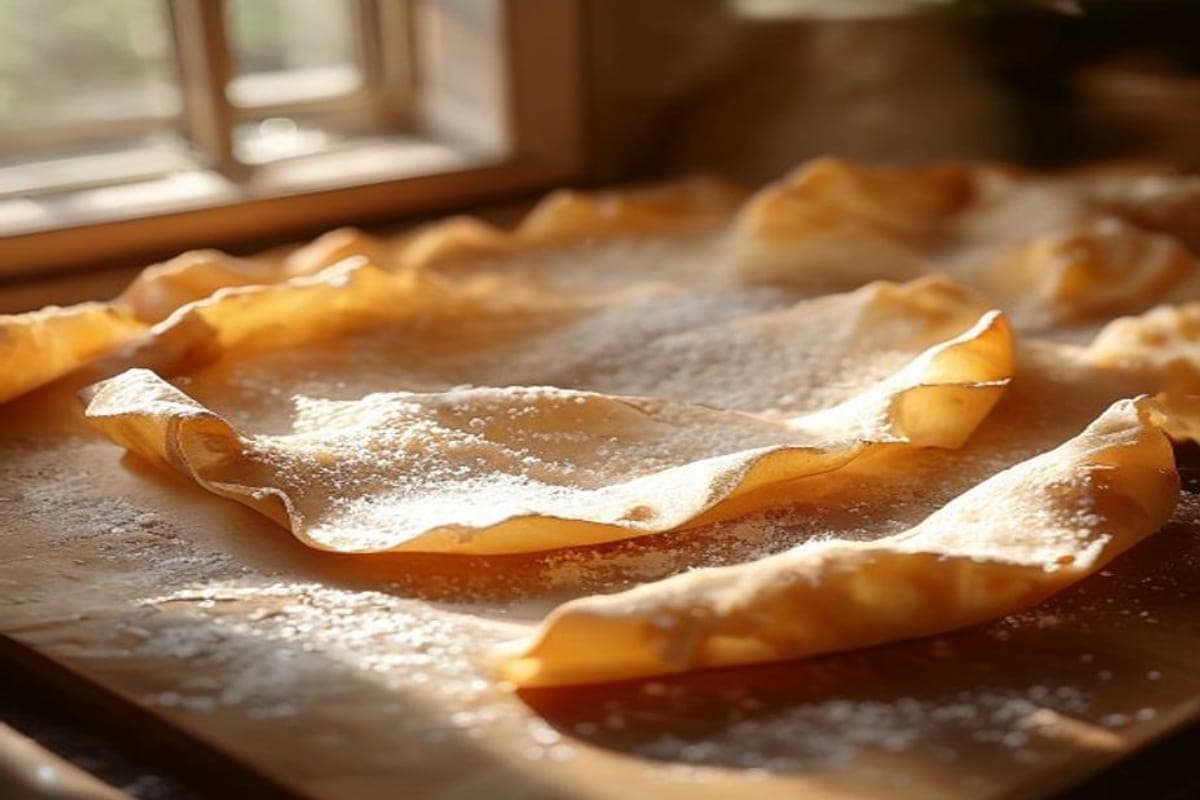 refrigerated crescent dough being unrolled and spread with cinnamon sugar (AI-generated editorial image)