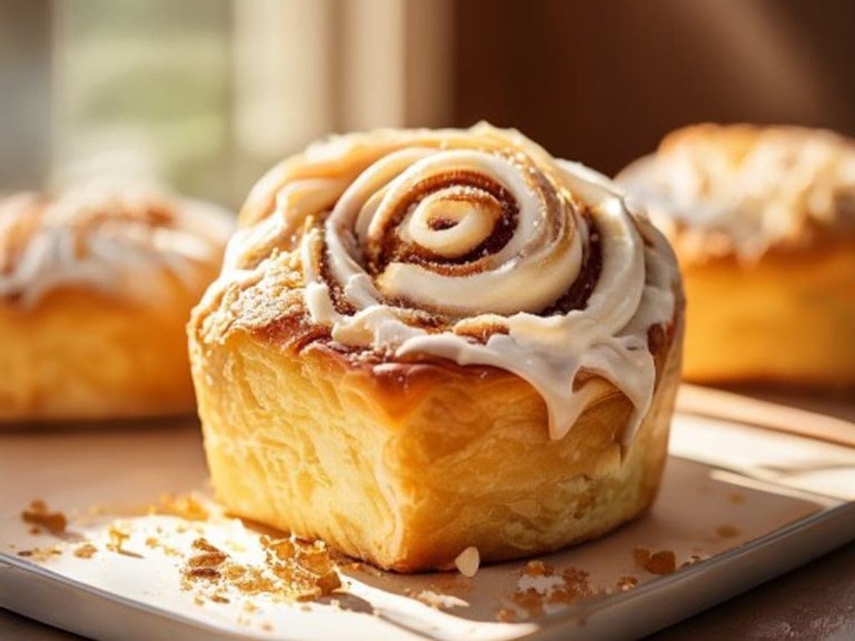 an upgraded canned cinnamon roll pulled apart (AI-generated editorial image)